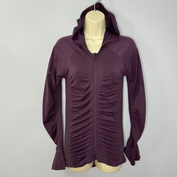 Athleta Tops - Athleta Purple Shimmer Sparkle Lightweight Long Sleeve Full Zip Hoodie